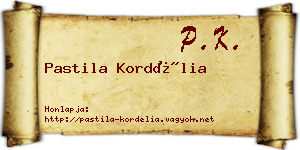 Pastila Kordélia névjegykártya